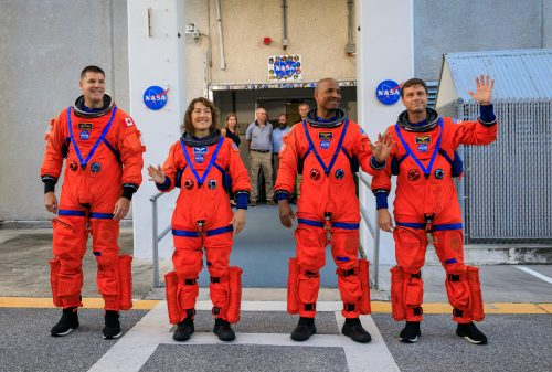 The four astronauts set for liftoff on their journey to the Moon's orbit. PHOTO/@NASAEarth/X