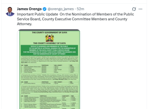 James Orengo post on Friday, April 17, 2026. PHOTO/Screengrab by People Daily Digital/@orengo_james/X