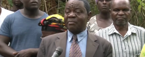 Some of the family members of the deceased and residents during a press briefing at Ebwicha village, Matayos Constituency.PHOTO/People Daily digital screengrab from a video posted by local TV station