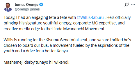 Statement by James Orengo. PHOTO/Screengrab by People Daily Digital/@orengo_james/X