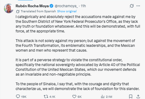 Statement on the confrontation of the claims. PHOTO/Screengrab by People Daily Digital@rochamoya_/X