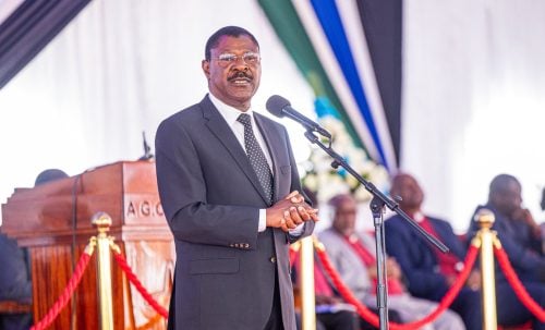 Moses Wetangula during the funeral of the late Mzee Edwin Kipchirchir Koech, father to Roads and Infrastructure Cabinet Secretary Davis Chirchir: PHOTO/@HonWetangula/X