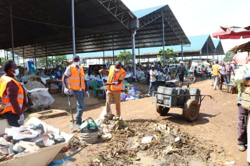 Religious leaders in Kisumu lead a clean-up exercise at Kibuye Market, mobilising youths in a civic responsibility and peace initiative ahead of the Linda Mwananchi rally. PHOTO/Viola Kosome