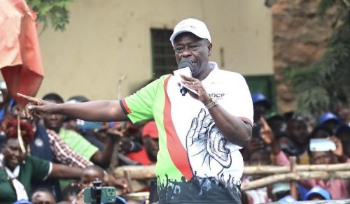 Former Deputy President Rigathi Gachagua making his address during a tour with opposition leaders in Matuu town, Machakos County: PHOTO/https://www.facebook.com/DPGachagua
