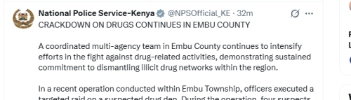 NPS report on Sunday, April 19, 2026. PHOTO/Screengrab by People Daily Digital/@NPSOfficial_KE/X