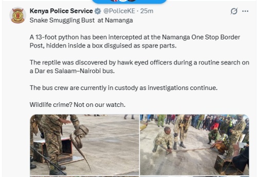 Kenya Police Service report on Wednesday, April 22, 2026. PHOTO/Screengrab by People Daily Digital/@PoliceKE/X