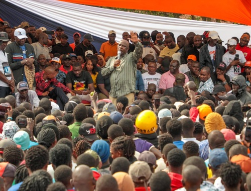 Vihiga Senator Godfrey Osotsi addresses a charged crowd during the Linda Mwananchi rally in Luanda, Vihiga County on Saturday, April 25, 2026. PHOTO/https://www.facebook.com/osotsi2027
