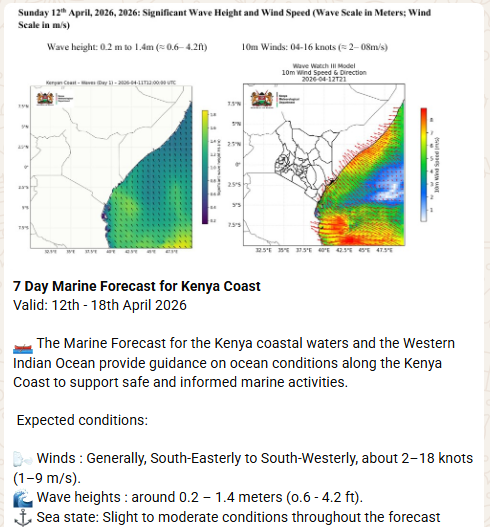 The Kenya Meteorological Service Authority update on April 11, 2026. PHOTO/Screengrab by People Daily Digital/https://whatsapp.com/channel/0029VaKL444FMqreWDdAch2n/Whatsapp