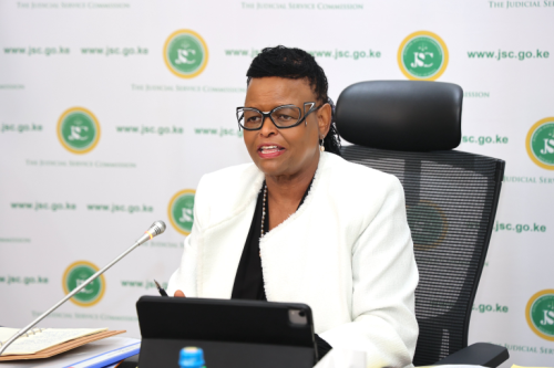 Chief Justice Martha Koome, during the interviews for Judges of the Environment and Land Court on March 24, 2026.PHOTO/@jsckenya/X