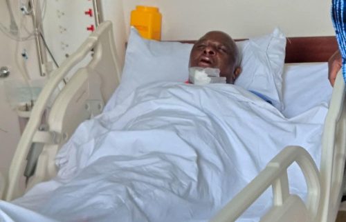 Vihiga Senator Godfrey Osotsi in a hospital bed after his attack in Kisumu: PHOTO//https://www.facebook.com/profile.php?id=100044525912485