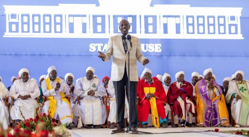 President William Ruto, during the Akorino Israeli thanksgiving event held at State House, Nairobi, on Sunday, April 12, 2026: PHOTO/facebook.com/williamsamoei