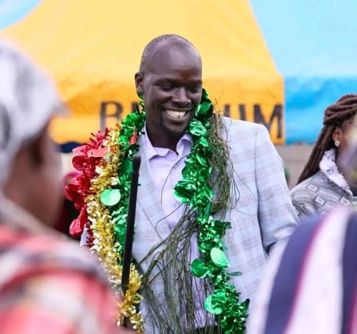 Kuresoi North Member of Parliament, Alfred Mutai speaking during a pat event. PHOTO/https://www.facebook.com/profile.php?id=100064200663072/FB