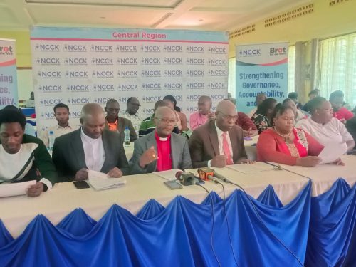 Bishop Stephen Njogu, Vice Chair of the NCCK Central Region, reads a joint statement during a press briefing on Wednesday, May 13, 2026, at Bethany Retreat Centre in Sagana, Kirinyaga County. PHOTO/Bancy Lole