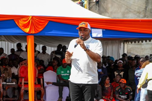 Langata MP Phelix Odiwuor (Jalang’o) addressing residents during the Embakasi Central Women Empowerment event on Saturday, May 2, 2026. PHOTO/https://www.facebook.com/Jalango Mwenyewe