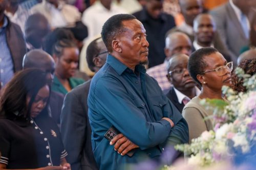 Kisii Senator Richard Onyonka during his mother's requiem mass at All saints cathedral. PHOTO//https://www.facebook.com/DPGachagua