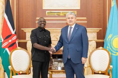 Ruto is welcomed in Astana ahead of a two-day state visit. PHOTO/https://www.facebook.com/William Samoei Ruto