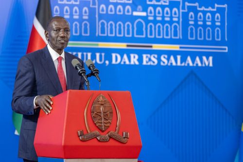 William Ruto during the Kenya-Tanzania Business Forum at the Julius Nyerere International Convention Centre in Dar es Salaam on May 4, 2026, PHOTO@WilliamsRuto/X