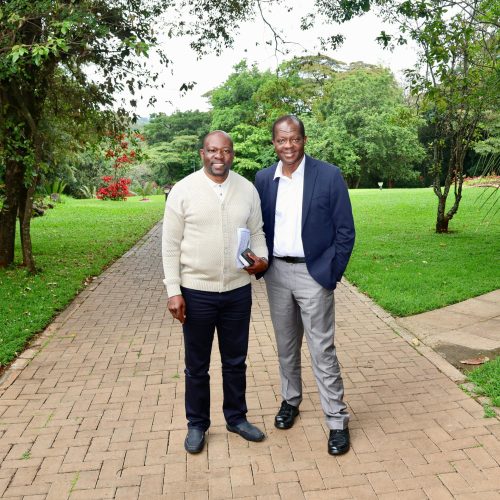 Saboti MP Caleb Amisi poses for a photo with former Rarieda MP Raphael Tuju on Tuesday, May 5, 2026. PHOTO/@Honcalebamisi/X