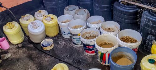 Part of the illicit brew recovered by the police. PHOTO/@NPSOfficial_KE/X