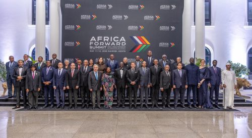 A section of the heads of state and government attending the inaugural Africa Forward Summit, while at State House, Nairobi, during the state banquet. PHOTO/@WilliamsRuto/X