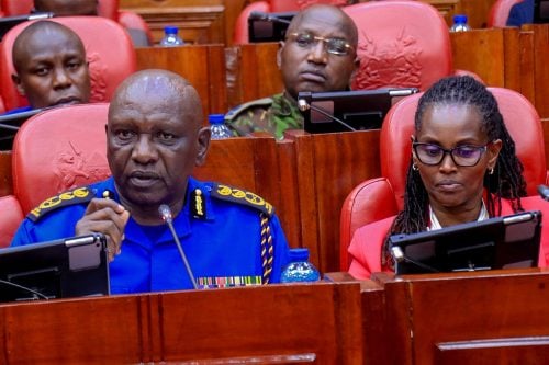 IG Douglas Kanja during the presentation of the FY 2026/2027 Budget Estimates to Parliament. PHOTO@NPSOfficial_KE/X