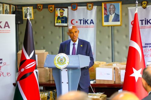 Director of Criminal Investigations, Mohamed Amin, during the handover ceremony.PHOTO/@DCI_Kenya/X.