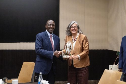 President William Ruto, during his meeting with the United Nations Human Settlements Programme (UN-Habitat) Executive Director Anacláudia Rossbach. PHOTO/@WilliamsRuto/X