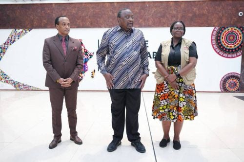 Retired President Uhuru Kenyatta in Ethiopia. PHOTO/@EthiopianNewsA/X