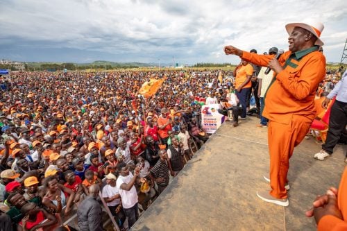 ODM leader Oburu Oginga addresses party supporters at Kirembe Grounds in Kisumu on Sunday, May 31, 2026. PHOTO/@DrOburu_O/X