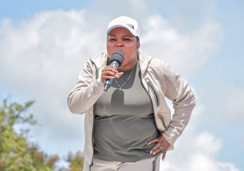 Former Kirinyaga Woman Representative Purity Ngirici during a recent political event. PHOTO/https://www.facebook.com/WanguiNgirici