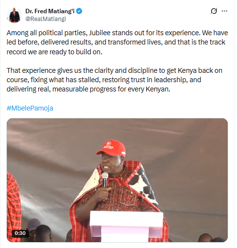 Statement by Fred Matiang’i. PHOTO/Screengrab by People Daily Digital/@RealMatiangi/X