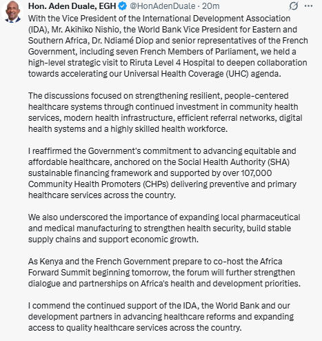 Statement by Aden Duale. PHOTO/Screengrab by People Daily Digital/@HonAdenDuale/X