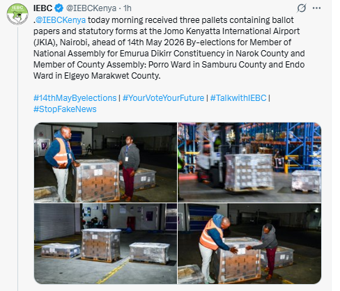 Statement on the arrival of ballot papers and statutory election materials. PHOTO/Screengrab by People Daily Digital/@IEBCKenya/X