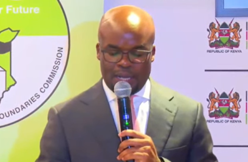PS Raymond Omollo, while speaking during the joint meeting between the Interior Ministry and the Independent Electoral and Boundaries Commission (IEBC). PHOTO//Screengrab by people Daily Digital/https://www.facebook.com/nationalpoliceke