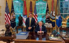 Brazil’s Flavio Bolsonaro meets with Trump amid troubled presidential bid