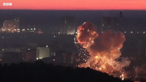 Huge explosions in Kyiv after wave of overnight Russian strikes
