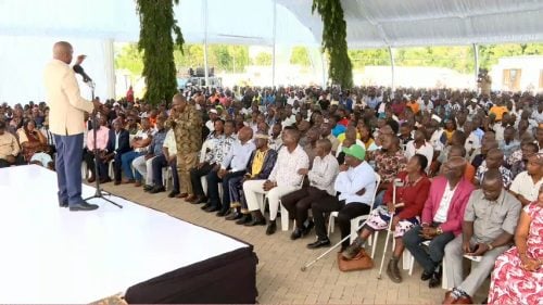 Kithure Kindiki speaks during a forum with grassroot leaders drawn from Tharaka Nithi County. PHOTO/Screengrab by People Daily Digital from YouTube by @KithureKindiki1