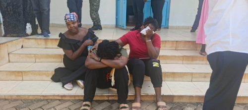 Haningtons wife being comforted by her family members at Kisumu on Sunday, May 24, 2026. PHOTO/Viola Kosome