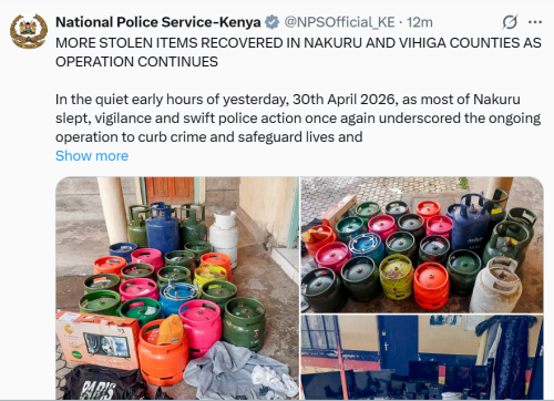  A statement by NPS on Friday, May 1, 2026. PHOTO/Screengrab by People Daily Digital/@NPSOfficial_KE/X