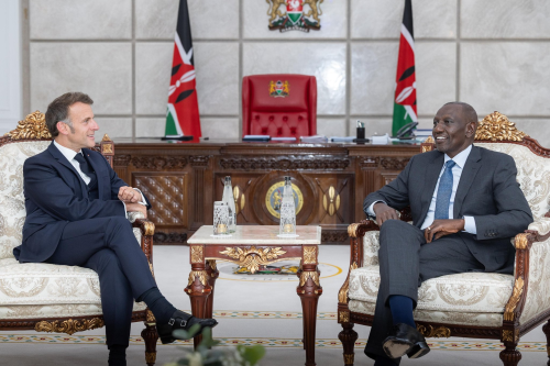 President William Ruto holds talks with French President Emmanuel Macron at State House, Nairobi, on Sunday, May 10, 2026. PHOTO/@WilliamsRuto/X