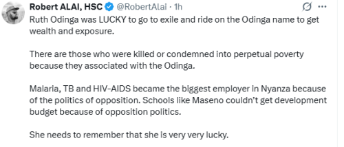 Alai's statement on X