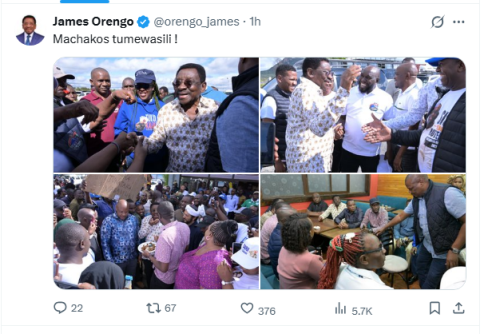 Siaya Governor James Orengo's X post on Sunday, May 31, 2026. PHOTO/Screengrab by People Daily Digital/@orengo_james/X