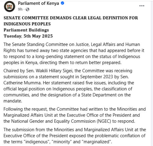 Statement by the Parliament of Kenya on Tuesday, May 5, 2026. PHOTO/Screengrab by People Daily Digital/https://www.facebook.com/ParliamentKE/FB