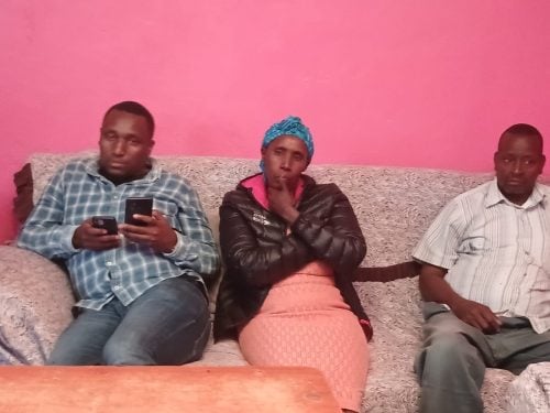 Charles’ mother at the middle with friends. PHOTO/Wanjira Wachira