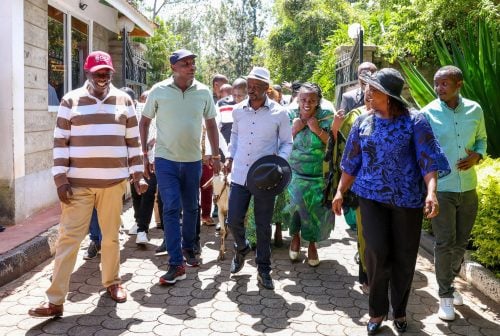 Gachagua receives Kiambu MCAs during a consultative meeting at his Karen residence in Nairobi. PHOTO/https://www.facebook.com/H.E. Rigathi Gachagua, EGH﻿
