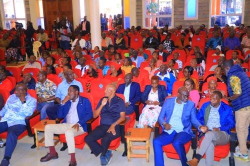 Matiang’i, Munya and other leaders during the church service at MCK All Saints Church in Kinoru. PHOTO/https://www.facebook.com/Party of National Unity- PNU
