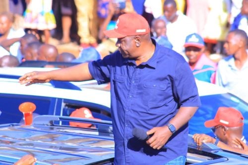 Fred Matiang’i during a rally in Mitunguu, Meru County. PHOTO/https://www.facebook.com/Party of National Unity- PNU