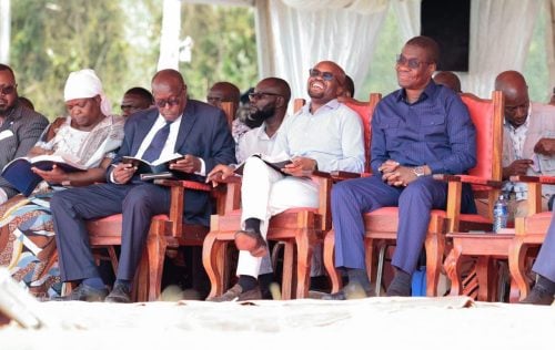 Interior PS Raymond Omollo, alongside Energy CS Opiyo Wandayi, during a women’s empowerment forum at Asumbi Girls High School on June 20, 2026. PHOTO/Viola Kosome