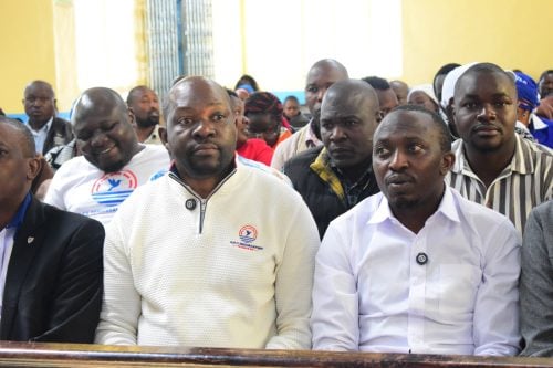 Caleb Amisi with Timothy Kamau Kariuki, a People’s Renaissance Movement (PRM) candidate in the upcoming Ol Kalou by-election. PHOTO/@Honcalebamisi/X