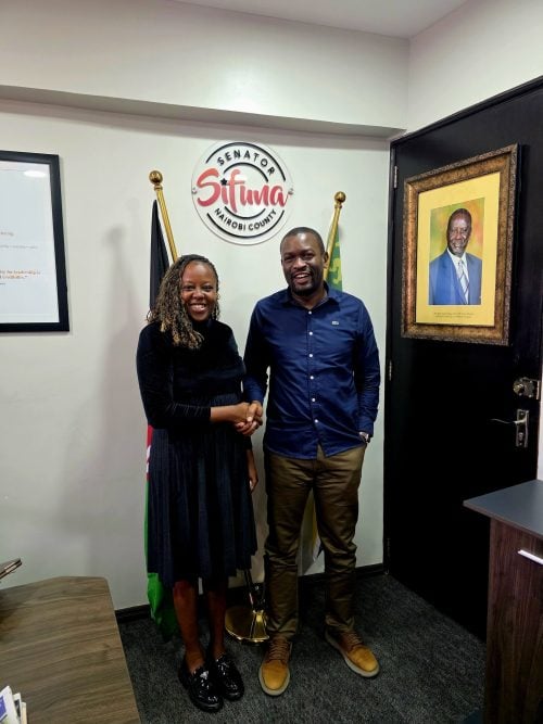 Abigael Gikonyo a linda mwananchi follower while in company with Nairobi senator Edwin Sifuna. PHOTO//@abbiezuena/X
